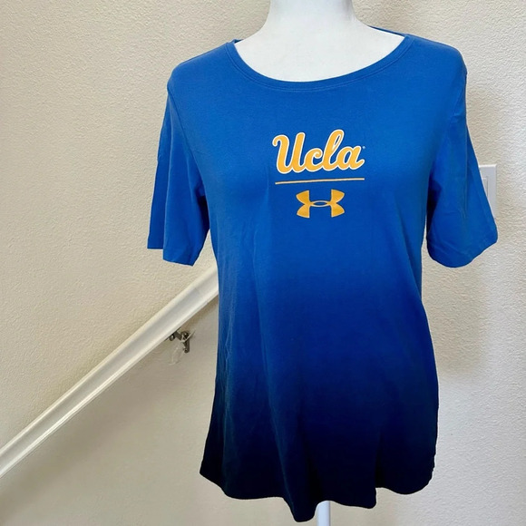 UCLA Bruins Under Armour Short Sleeve Tee Women Blue Ombre Sz M soft & stretchy - Picture 1 of 7